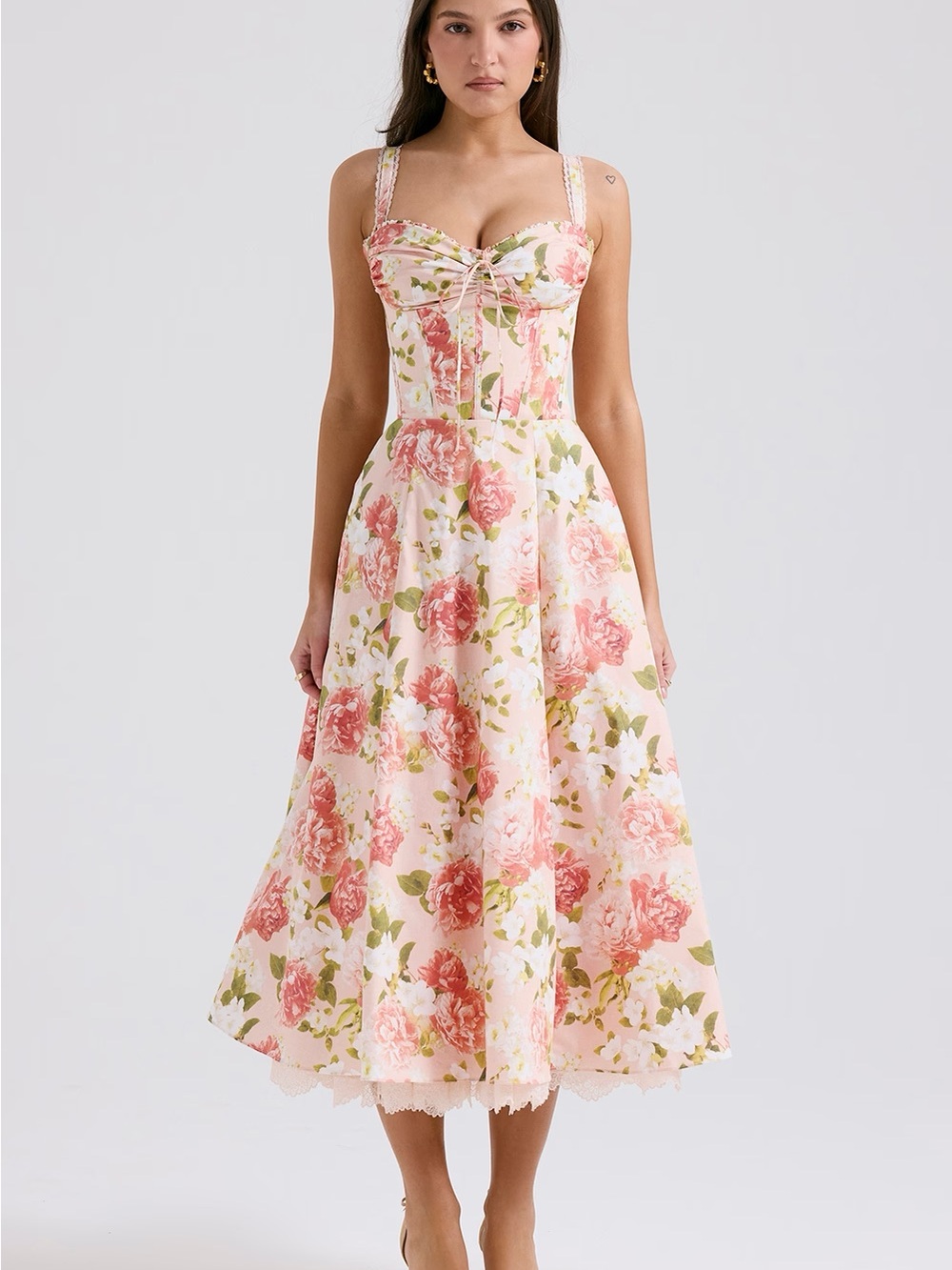 House of cb ROSALEE
Pink Peony Print Cotton Bustier Sundress - Picture 7 of 7